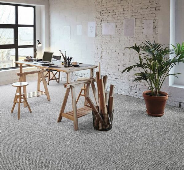 Breno Metrážový koberec RE-TWEED 90 světle šedý, šíře 400 cm, Vícebarevné/Šedá