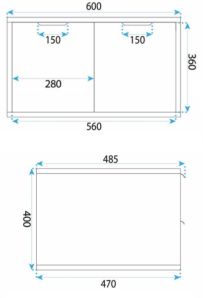 Koupelnová skříňka pod umyvadlo Rea Core 60cm Beige