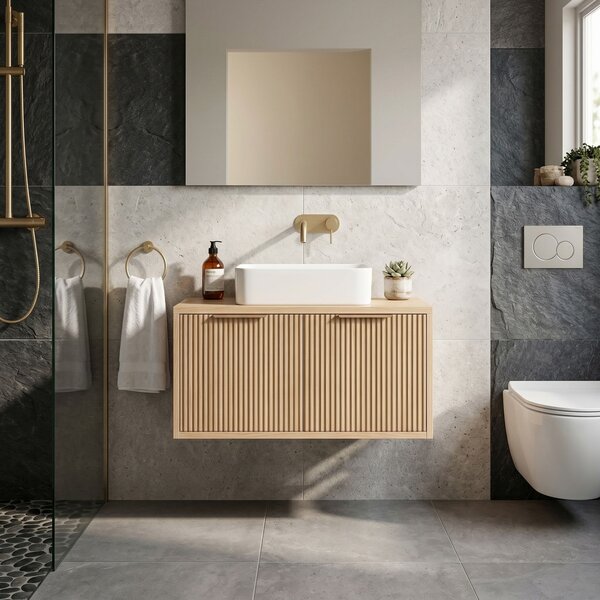 Koupelnová skříňka pod umyvadlo Rea Core 80cm Beige