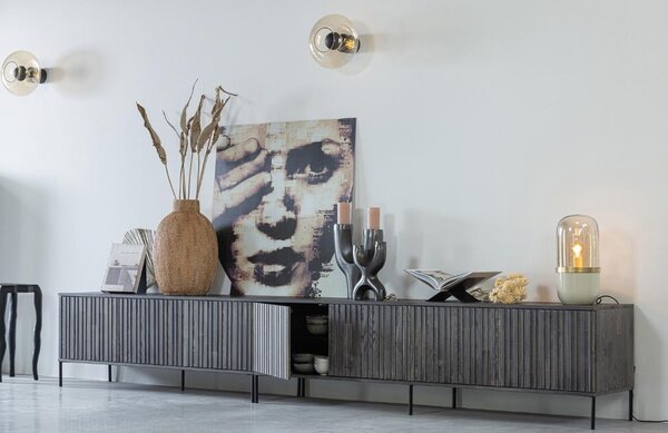 WOOOD Hnědý jasanový TV stolek Gravia 150 x 44 cm