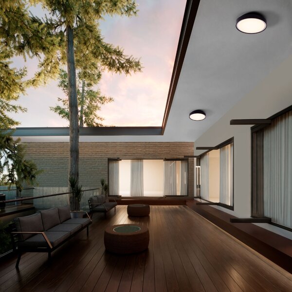 Černé kovové venkovní stropní LED světlo Nova Luce Sky 30 cm