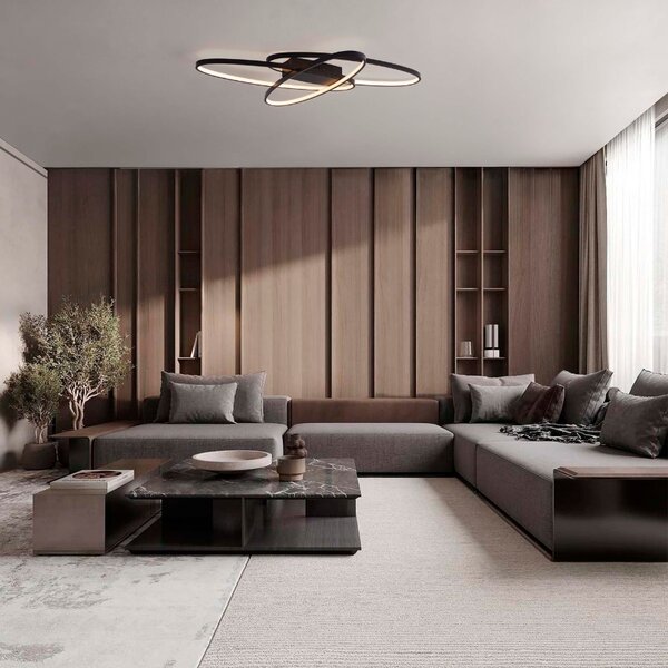 -25 % Dny MOMENTI– Černé kovové stropní LED světlo Nova Luce Ipon 85 cm