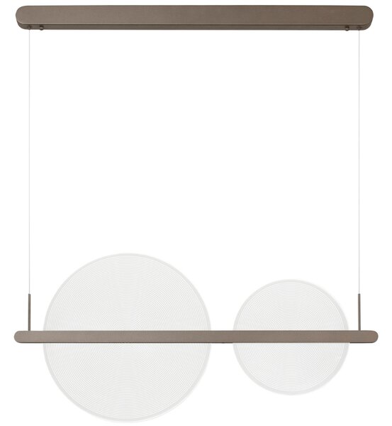 Hnědé kovové závěsné LED světlo Nova Luce Noah 91 cm