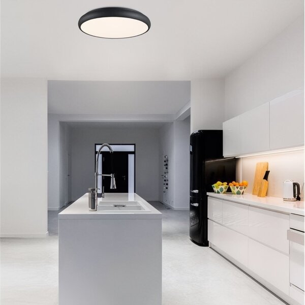 Černé kovové stropní LED světlo Nova Luce Gap 51 cm