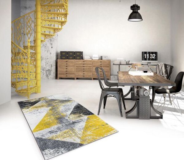 Breno Kusový koberec ALORA A1012 Yellow, 80x150 cm, Žlutá/Vícebarevné