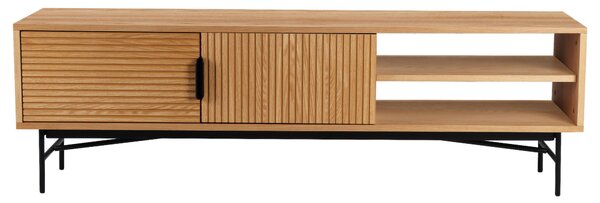 NÍZKÁ KOMODA, dub, černá, barvy dubu, 160/50/40 cm home24 - Komody z masivu, Online Only
