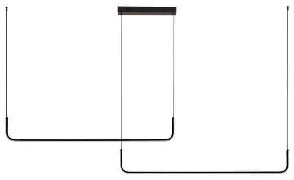 Černé kovové závěsné LED světlo Nova Luce Strita 165 cm