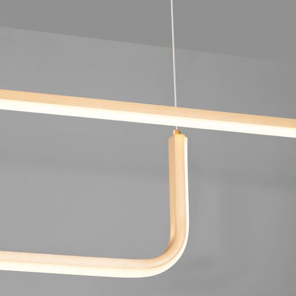 Zlaté kovové závěsné LED světlo Nova Luce Strita 150 cm