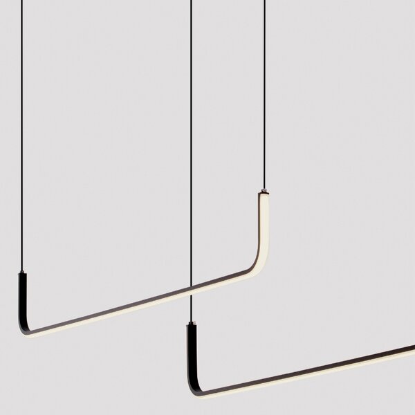 Černé kovové závěsné LED světlo Nova Luce Strita 165 cm