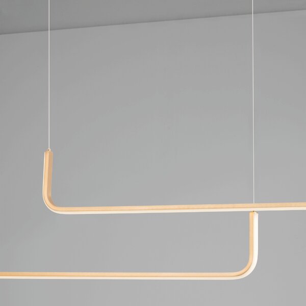 Zlaté kovové závěsné LED světlo Nova Luce Strita 150 cm