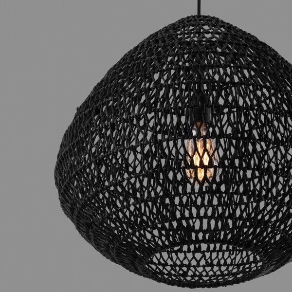 Černé závěsné světlo Nova Luce Melody 50 cm