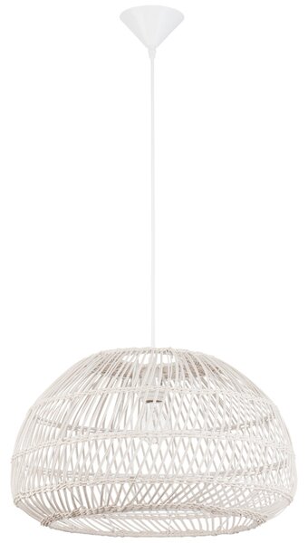 Bílé ratanové závěsné světlo Nova Luce Melody 50,5 cm