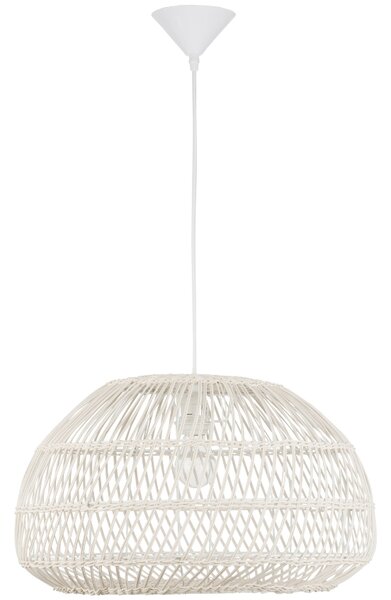Bílé ratanové závěsné světlo Nova Luce Melody 50,5 cm