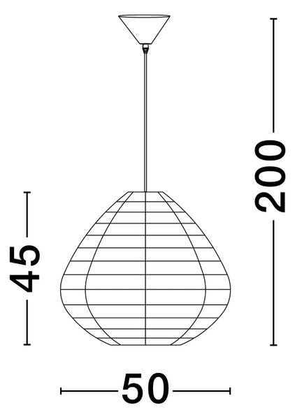 Černé závěsné světlo Nova Luce Melody 50 cm