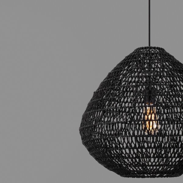 Černé závěsné světlo Nova Luce Melody 50 cm