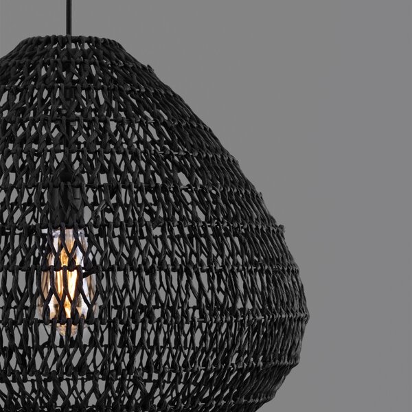 Černé závěsné světlo Nova Luce Melody 50 cm