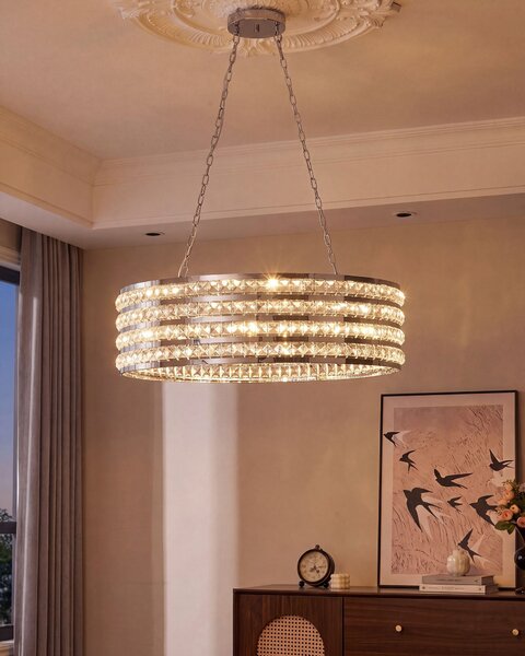Závěsná lampa CAVONE Křišťál Stříbrná
