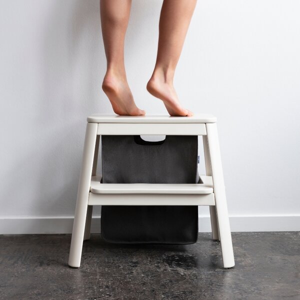 Umage Bílo-šedá dřevěná stolička Step It Up 48 cm