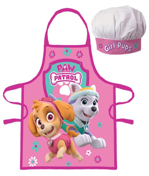 DĚTSKÁ ZÁSTĚRA S ČEPICÍ PAW PATROL 45X50 CM, 2X33CM VZOROVANÁ