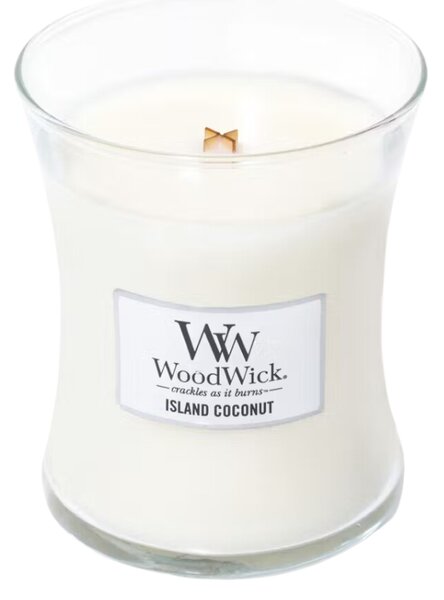 WoodWick Střední vonná svíčka WoodWick, Island Coconut