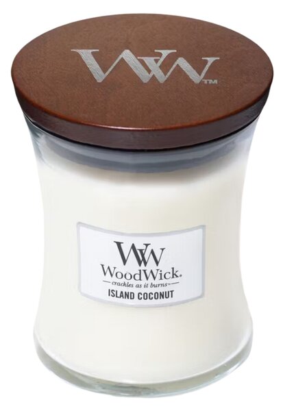 WoodWick Střední vonná svíčka WoodWick, Island Coconut