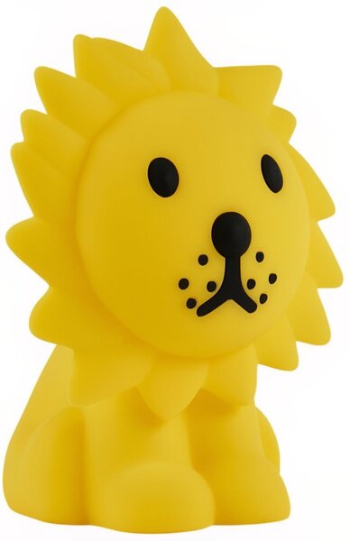 Žlutá plastová dětská LED lampa Mr. Maria Lion 11 cm