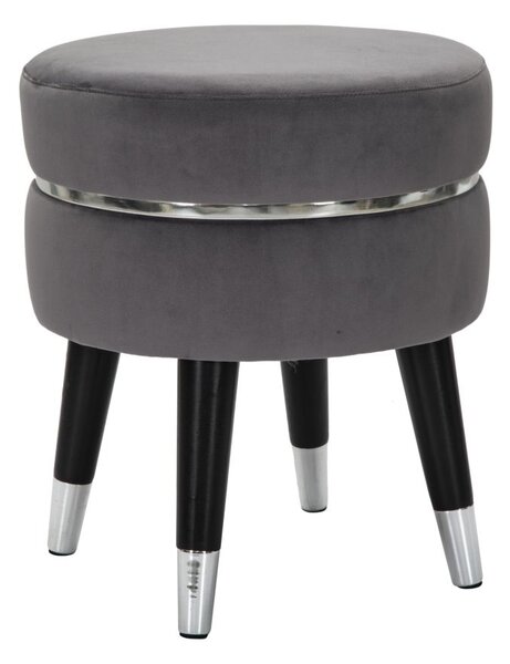 Sametová stolička Mauro Ferretti Faria 35x40,5 cm, šedá/stříbrná