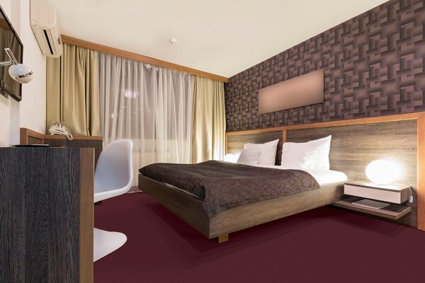 Metrážový koberec Hotel Now - Q16-5 vínový 4 m