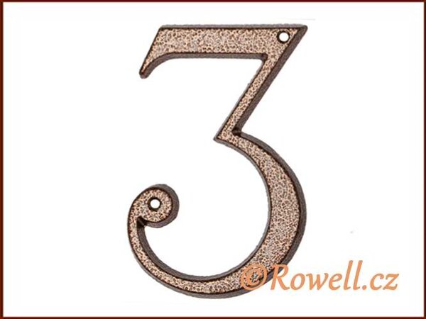C3. Číslice 120mm komaxit bronz '3'