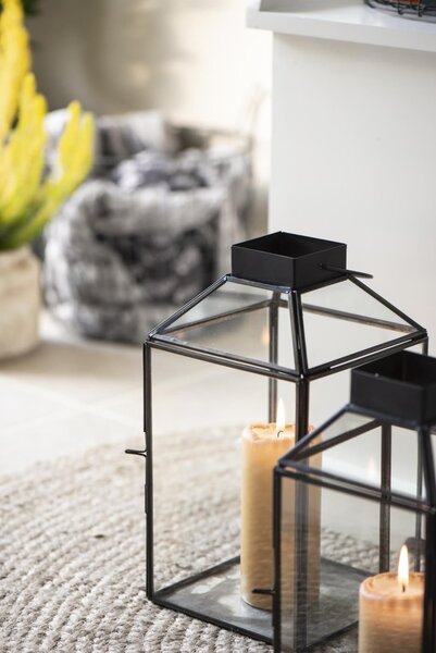 Skleněná lucerna Norr Black 30,5 cm