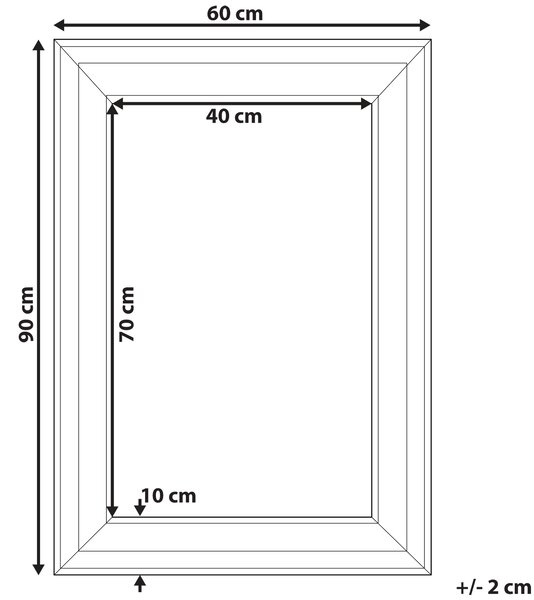 Zrcadlo LUNEL 60 cm 90 cm Bílá