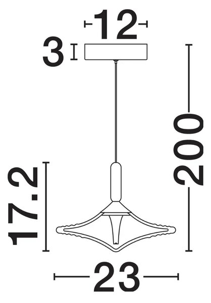 Nova Luce Bílé skleněné závěsné LED světlo Diaz 23 cm