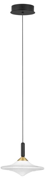 Nova Luce Bílé skleněné závěsné LED světlo Diaz 23 cm