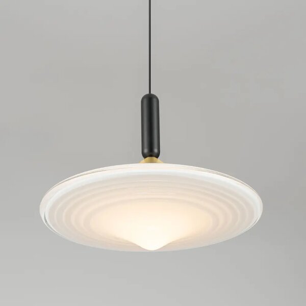 Nova Luce Bílé skleněné závěsné LED světlo Diaz 23 cm