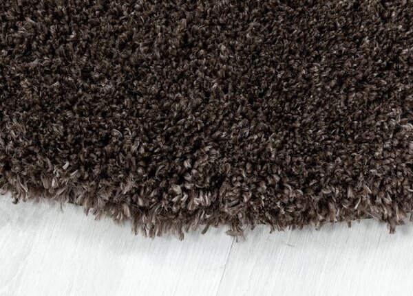 Breno Kusový koberec FLUFFY kruh 3500 Brown, 80x80 cm, Hnědá
