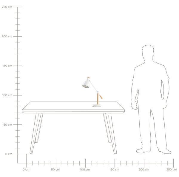 Stolní lampa PECKOS Nastavitelná Kov Bílá