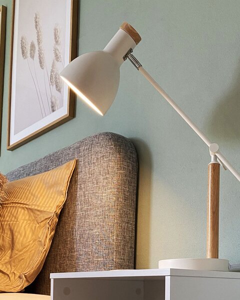 Stolní lampa PECKOS Nastavitelná Kov Bílá