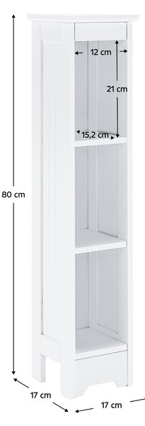 KONDELA Úzký regál, barva bílá, ATENE TYP 6