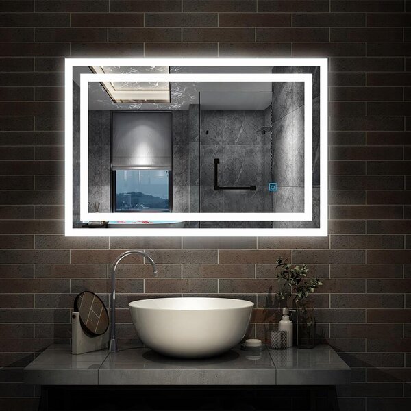 D‘Eluxe Koupelnové podsvícené LED zrcadlo 80x60cm SINGLE TOUCH PS33K