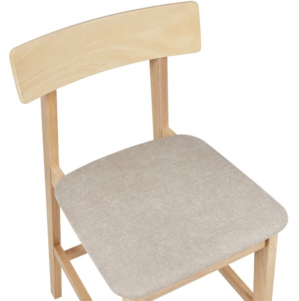 Sada 2 barových židlí ISANTI Dřevo Světle hnědá/Taupe