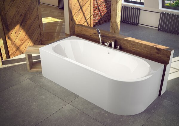 Besco Avita rohová vana 150x74.4 cm Levostranná bílá #WAV-150-NL