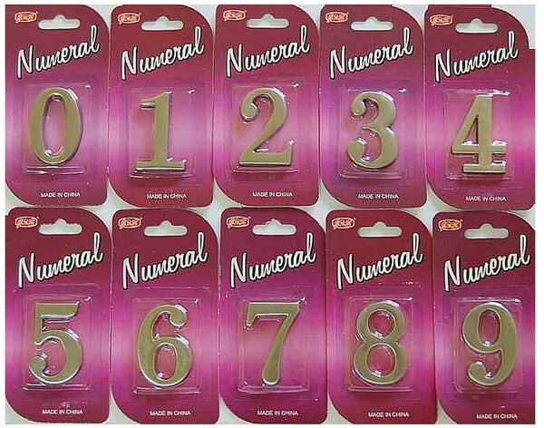 Číslice "9" na dveře NZ 45mm Ni-broušený "AKČNÍ CENA BEZ SLEVY"