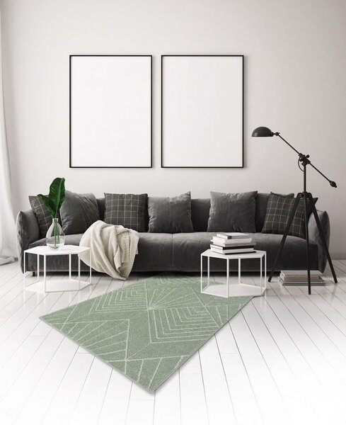 Breno Kusový koberec PORTLAND 58/RT4G, 67x120 cm, Zelená/Vícebarevné