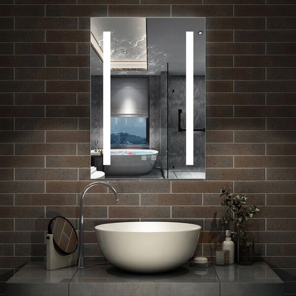 D‘Eluxe Koupelnové podsvícené LED zrcadlo 45x60cm DOUBLE TOUCH PT13F