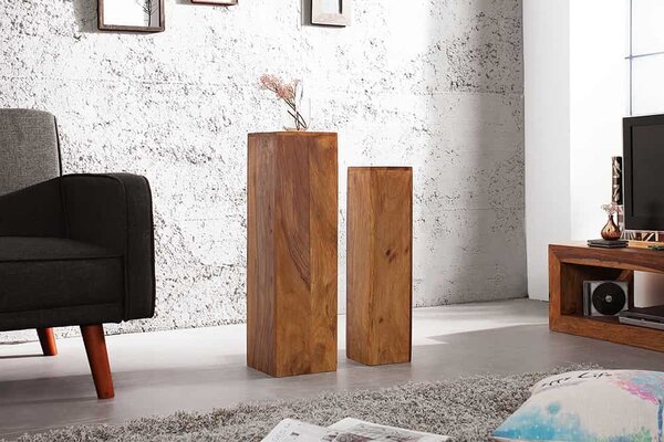 3SET odkládací stolek MAKASSAR 80 CM masiv sheesham Nábytek | Doplňkový nábytek | Odkládací stolky