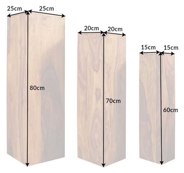 3SET odkládací stolek MAKASSAR 80 CM masiv sheesham Nábytek | Doplňkový nábytek | Odkládací stolky