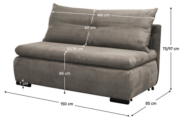 KONDELA Rozkládací křeslo, šedobéžová Taupe, KENY 2R