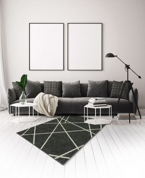 Breno Kusový koberec PORTLAND 2605/RT4Z, 67x120 cm, Šedá/Vícebarevné