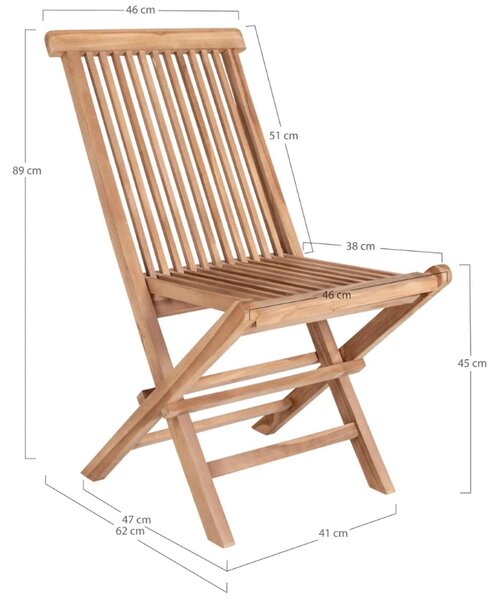 -25 % Dny MOMENTI– Nordic Living Teakový zahradní set dvou židlí a stolku Koby