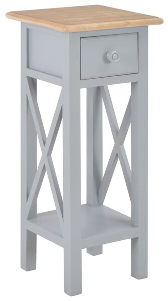 Odkládací stolek šedý 27 x 27 x 65,5 cm dřevo